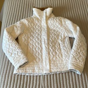 Cute marmot lightweight winter puffer with faux fur
